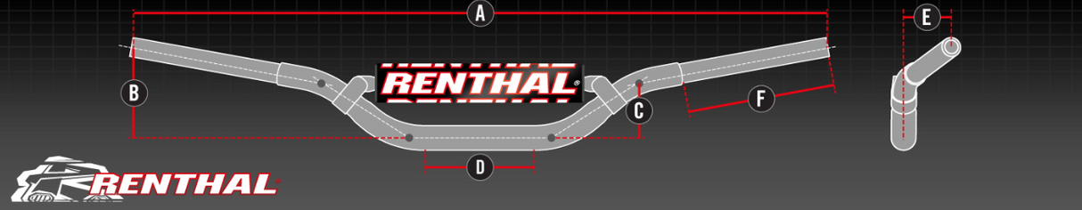 GUIDON RENTHAL TWINWALL 997 RC/HONDA CRF-KAWASAKI KX KXF-BETA-HUSQVARNA-KTM SXF-SUZUKI RMZ ANODISÉ GRIS TITANE / RR997-01-TG-02-185