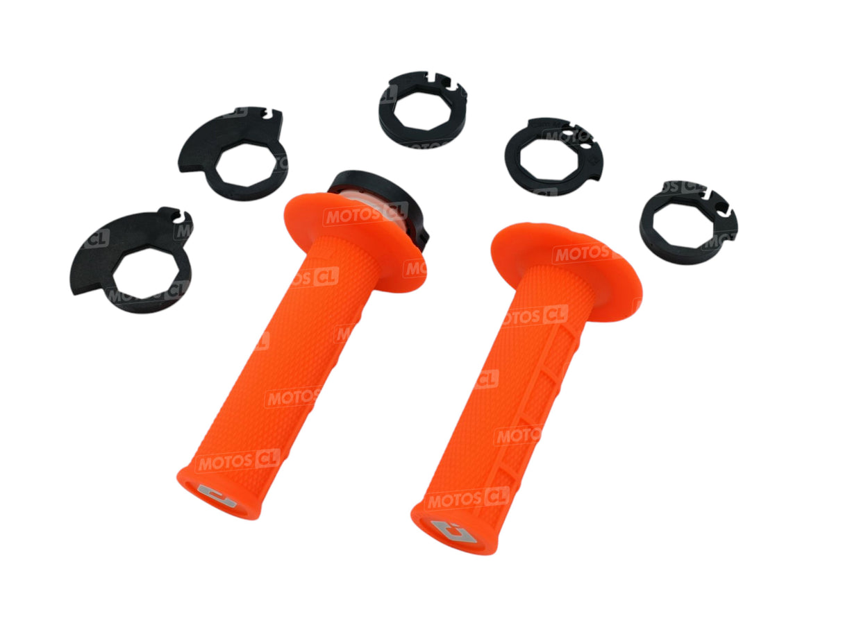 POIGNÉES ODI EMIG V2 LOCK-ON SEMI-GAUFRÉ MX LONGUEUR 125MM ORANGE / ROH36HWO