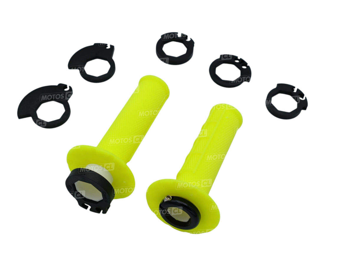 POIGNÉES ODI EMIG V2 LOCK-ON SEMI-GAUFRÉ MX LONGUEUR 125MM JAUNE FLUO / ROH36HWY