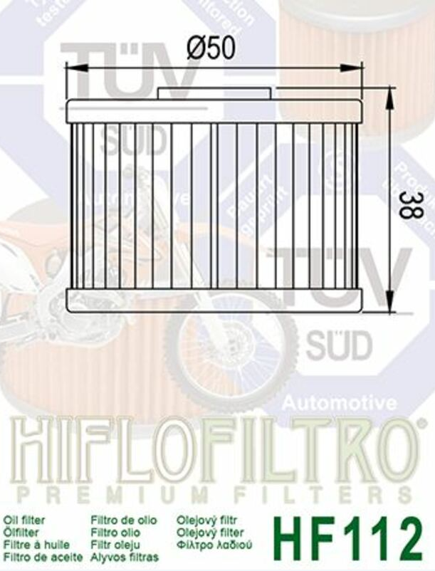 FILTRE À HUILE HIFLOFILTRO HF112 GAS GAS-HONDA-KAWASAKI-POLARIS-SUZUKI / RHHF112