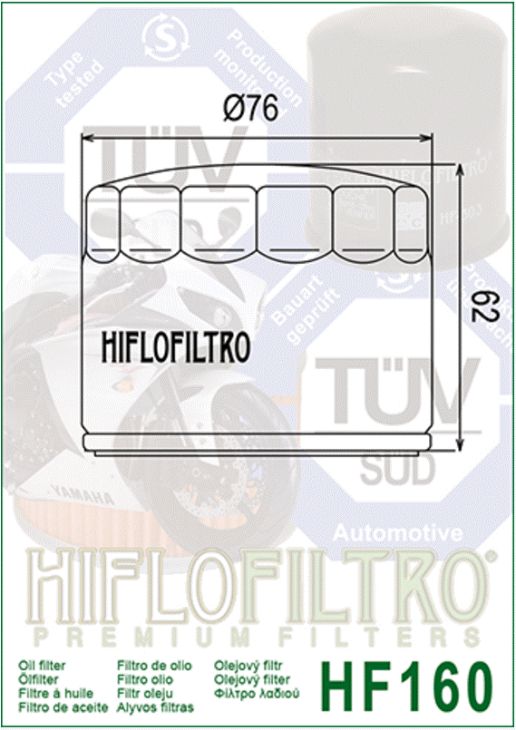 FILTRE À HUILE HIFLOFILTRO HF160 BMW-HUSQVARNA / RHHF160