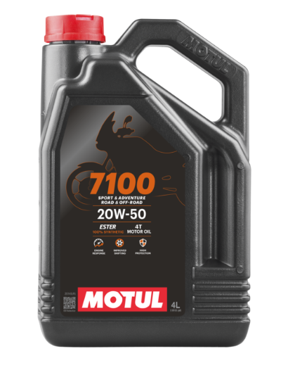 HUILE MOTUL 7100 4TPS 20W50 SPORT & ADVENTURE ROAD & OFF ROAD 100% SYNTHÈSE BIDON 4L / RM104104