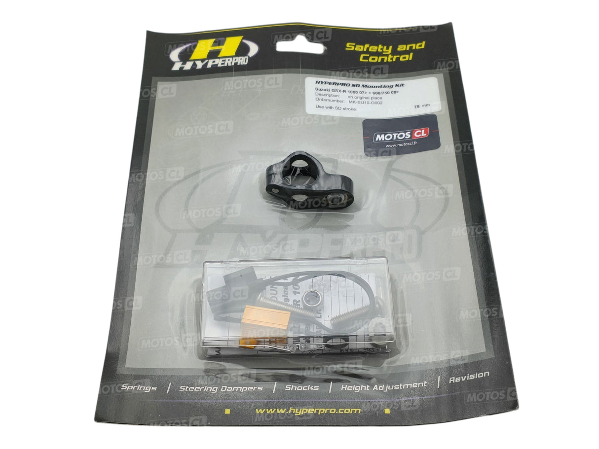 KIT FIXATION AMORTISSEUR DE DIRECTION PLACE ORIGINE GSXR1000 2007 À 2017-GSXR750 2008 À 2016-GSXR600 2008 À 2016 HYPERPRO / RHHYMKSU10-O002