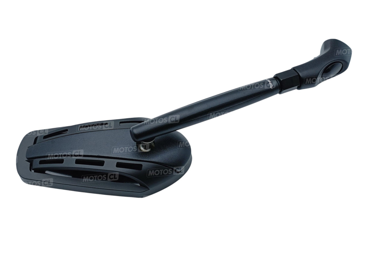 RÉTROVISEUR CHAFT GIPSY NOIR ET NOIR MAT HOMOLOGUÉ RÉGLABLE ET RÉVERSIBLE Ø10MM / RCIN513