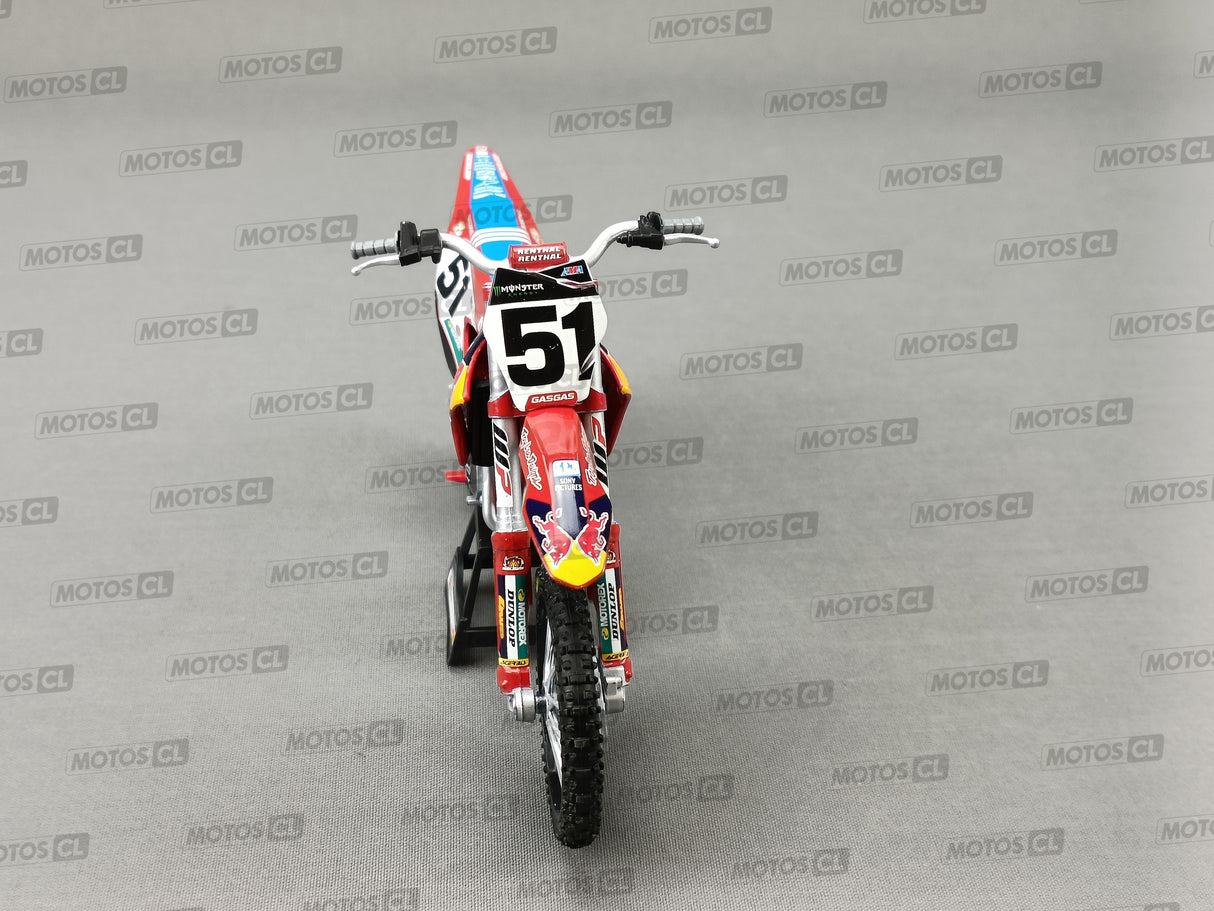 MINIATURE MOTOCROSS GASGAS MC450F N°51 JUSTIN BARCIA 1/12ÈME / RN085-58303