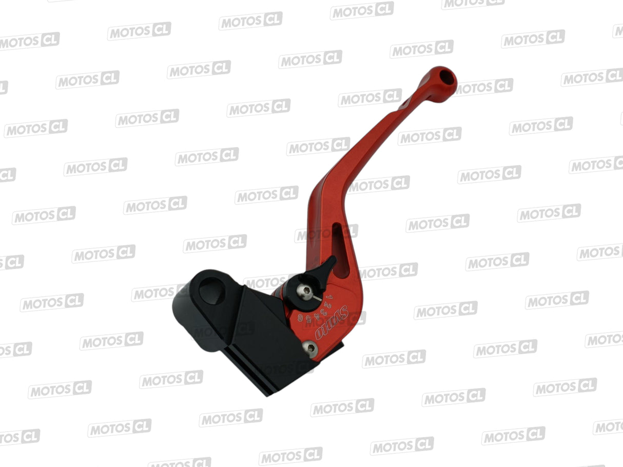 LEVIER D'EMBRAYAGE SYNTO ABM (KH31) EN ALUMINIUM USINÉ CNC LONG ROUGE RÉGLABLE HOMOLOGUÉ KAWASAKI / RA101030-H17-V15