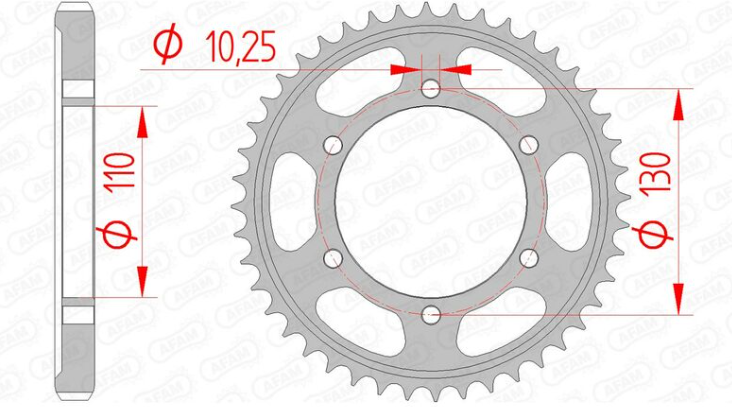 KIT CHAÎNE YAMAHA FZ1 FAZER N ET S 2006 À 2012 17X45 SUPER RENFORCÉ AFAM COURONNE ACIER / RA3033398