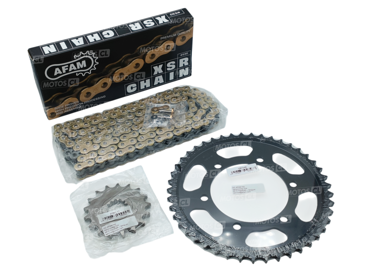 KIT CHAÎNE YAMAHA FZ1 FAZER N ET S 2006 À 2012 17X45 SUPER RENFORCÉ AFAM COURONNE ACIER / RA3033398