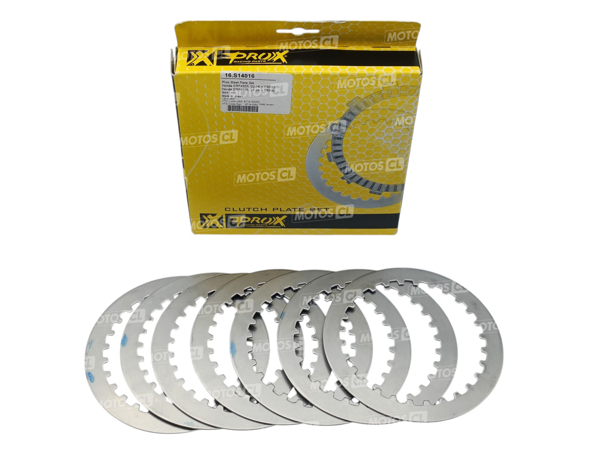 KIT DISQUES LISSES D'EMBRAYAGE POUR HONDA HM 450-CRF450R-CRF450RX ENDURO-CRF450X- HUSQVARNA ET HYOSUNG PROX RACING PART'S / RP16-S14016