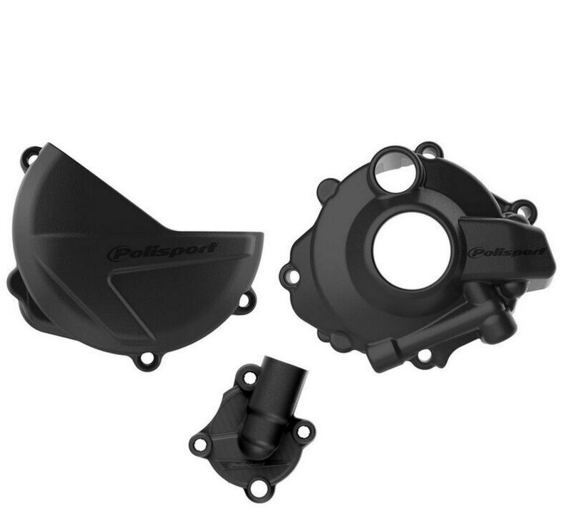 KIT PROTECTION CARTERS 3 X PIÈCES NOIR À VISSER POUR HONDA CRF250R 2018 À 2025-CRF250RWE 2025-CRF250RX ENDURO 2019 À 2025 / RP90957
