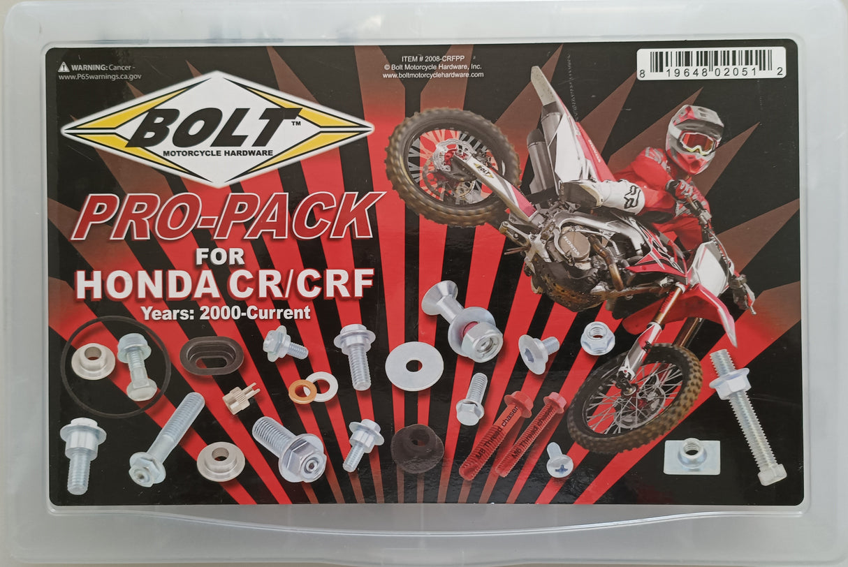 KIT VISSERIE PRO PACK HONDA CR125R-CR250R-CR500R-CRF250R-CRF250RX ENDURO-CRF450R-CRF450RX ENDURO BOLT / RB2008-CRFPP