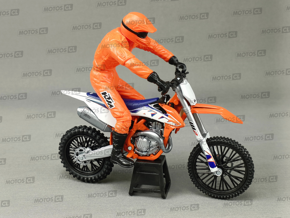 MINIATURE MOTOCROSS KTM 450SXF+PILOTE 1/12ÈME / RN085-58345