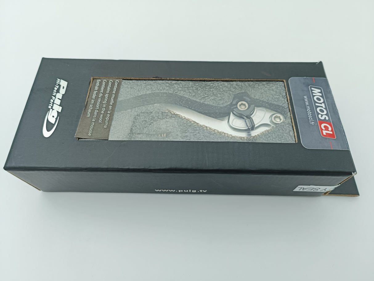 LEVIER DE FREIN PUIG 2.0 EN ALUMINIUM TAILLÉ MASSE COURT ALU-NOIR MONTE SUR ADAPTATEUR PUIG / RP180PN