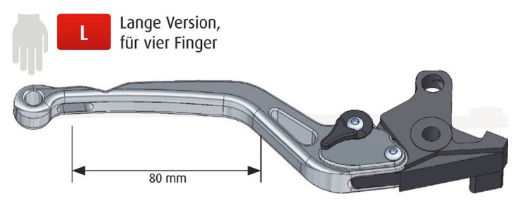 LEVIER D'EMBRAYAGE SYNTO ABM (KH23) EN ALUMINIUM USINÉ CNC LONG NOIR RÉGLABLE HOMOLOGUÉ SUZUKI / RA10102382