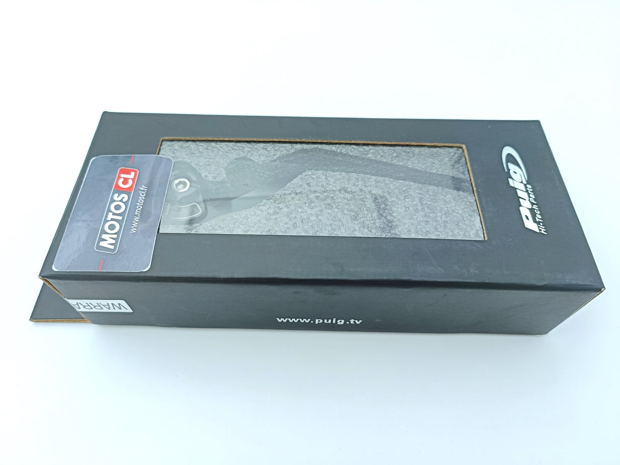 LEVIER D'EMBRAYAGE PUIG 2.0 EN ALUMINIUM TAILLÉ MASSE LONG NOIR-NOIR MONTE SUR ADAPTATEUR PUIG / RP260NN