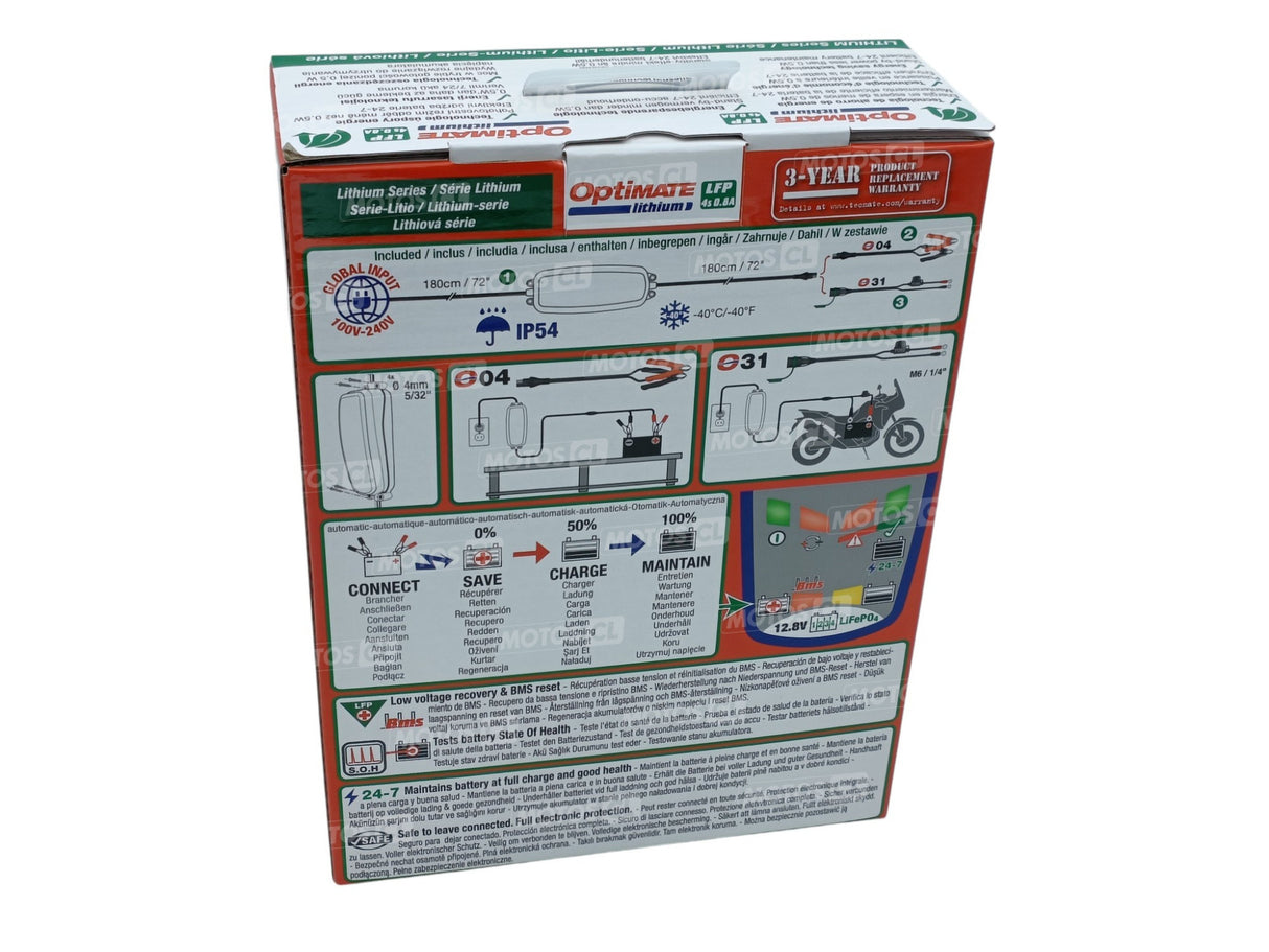 CHARGEUR OPTIMATE LITHIUM LFP LI-ION 12.8V 0.8A 2.5-30AH/ ROTM470