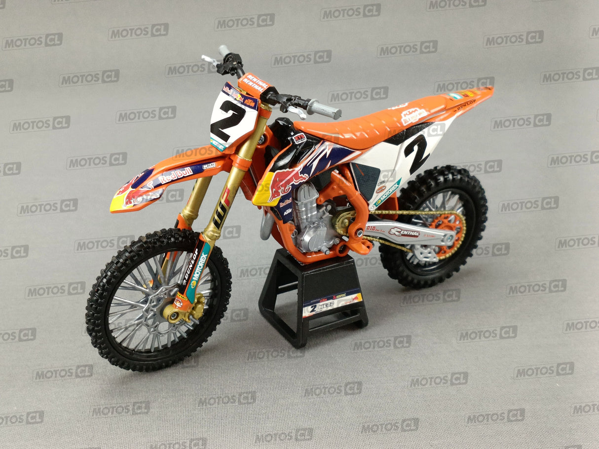 MINIATURE MOTOCROSS KTM 450SX-F FACTORY RACING TEAM 2019 N°2 COOPER WEBB 1/12ÈME / RN085-58353