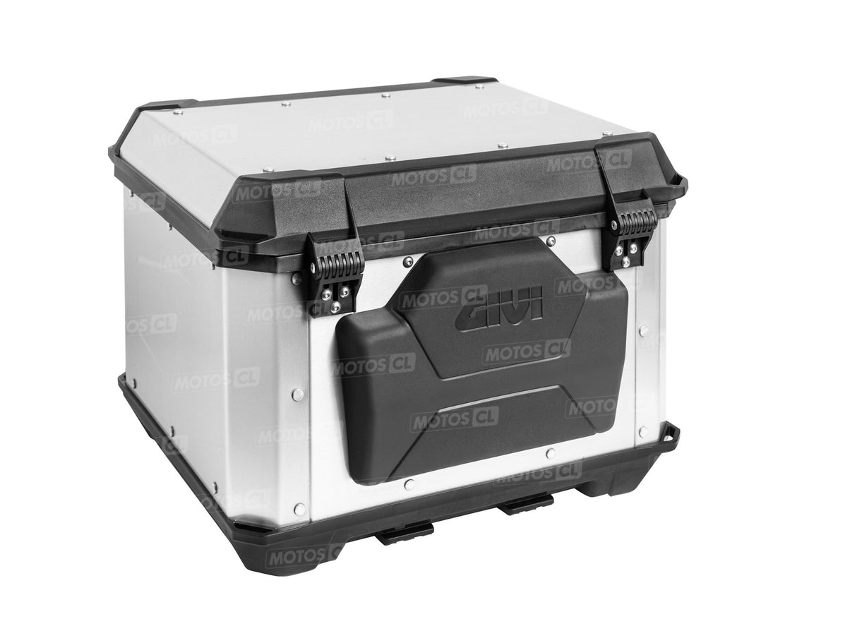 TOP CASE GIVI ALPINA 44 LITRES EN ALUMINIUM NATUREL AVEC SYSTÈME DE FERMETURE CRABLOCK ET PLATINE UNIVERSELLE MONOLOCK / RGALP44A