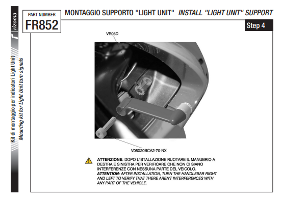 SUPPORTS CLIGNOTANTS AVANT RIZOMA LIGHT UNIT LED POUR PANIGALE V4 DUCATI / RRFR852B