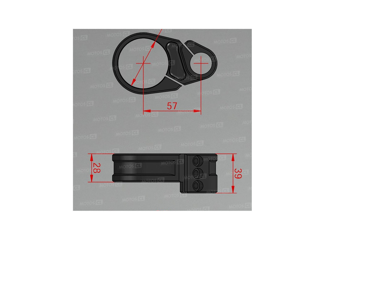 DEMI GUIDONS BRACELETS MULTICLIP SPORT ABM SPÉCIAL SLIM DIAMÈTRE 52MM INCLINAISON 3° ALUMINIUM HOMOLOGUÉ / RA101614-D52-F15