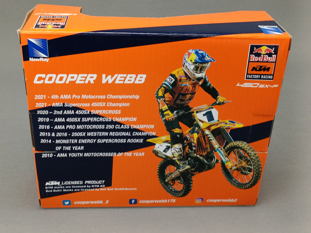 MINIATURE MOTOCROSS KTM 450SX-F FACTORY RACING TEAM 2019 N°2 COOPER WEBB 1/12ÈME / RN085-58353
