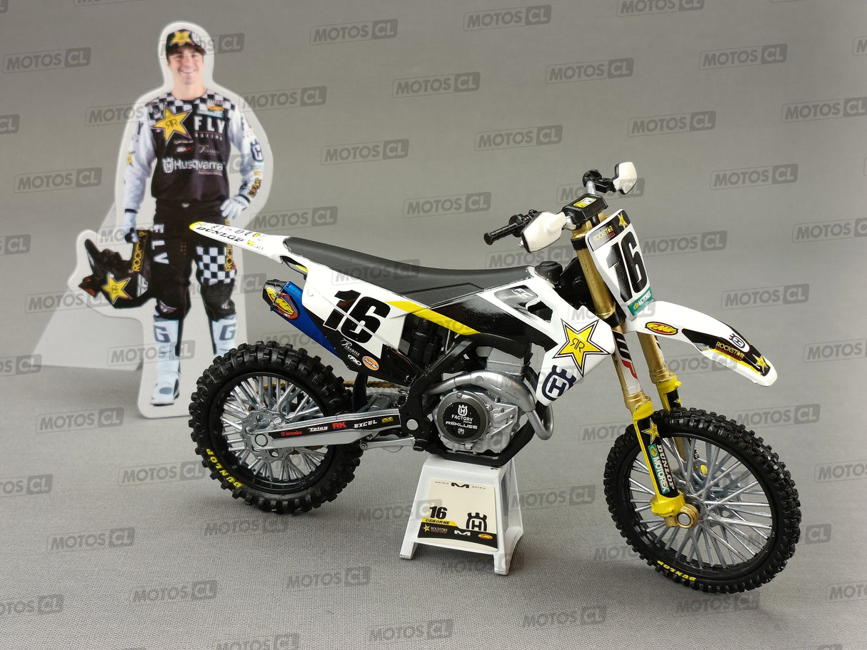 MINIATURE MOTOCROSS HUSQVARNA FC450 N°16 ZACH OSBORNE 1/12ÈME / RN085-58243