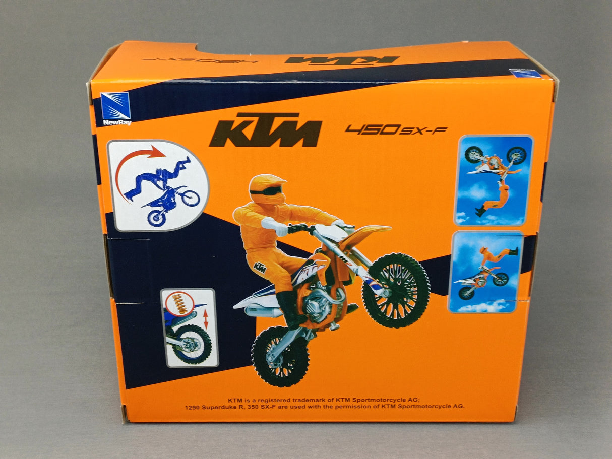 MINIATURE MOTOCROSS KTM 450SXF+PILOTE 1/12ÈME / RN085-58345