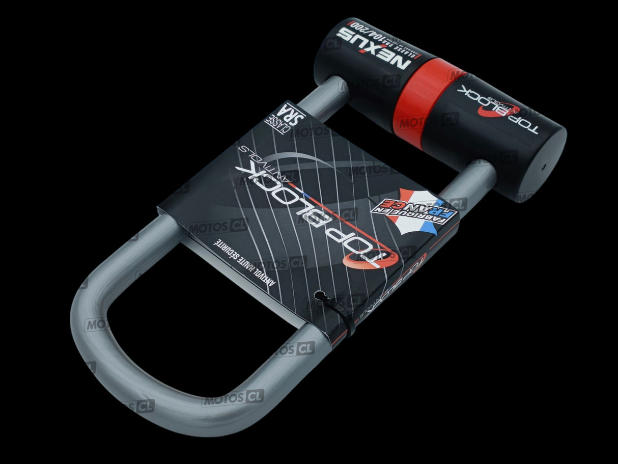 ANTIVOL U NEXUS 104/200 Ø16MM UNIVERSEL ET HONDA-KAWASAKI-YAMAHA TOP BLOCK CLASSE SRA + CORDON DE RAPPEL OFFERT / RTNEXUS104/200_V2