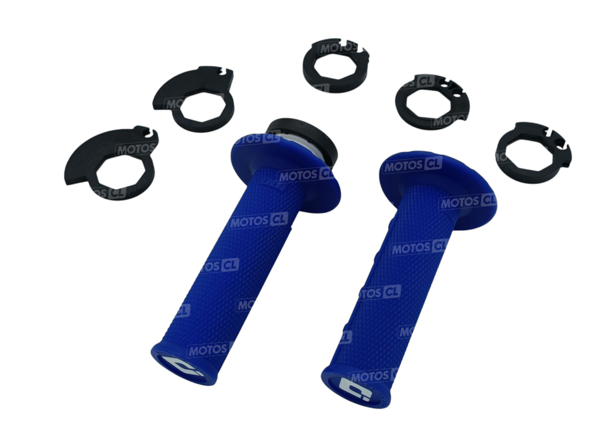 POIGNÉES ODI EMIG V2 LOCK-ON SEMI-GAUFRÉ MX LONGUEUR 125MM BLEU / ROH36HWU