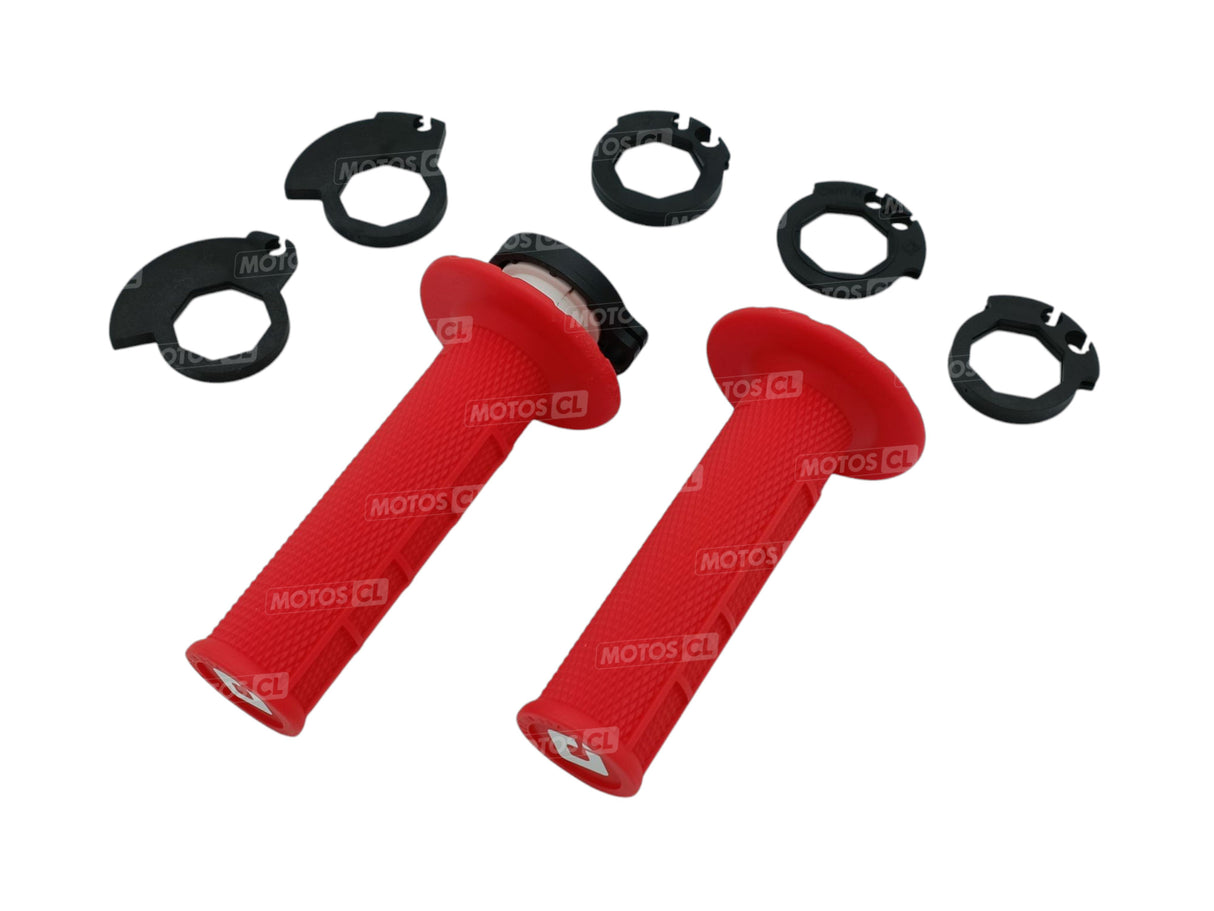 POIGNÉES ODI EMIG V2 LOCK-ON SEMI-GAUFRÉ MX LONGUEUR 125MM ROUGE / ROH36HWR