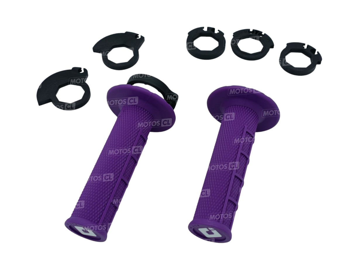 POIGNÉES ODI EMIG V2 LOCK-ON SEMI-GAUFRÉ MX LONGUEUR 125MM VIOLET / ROH36HWPR