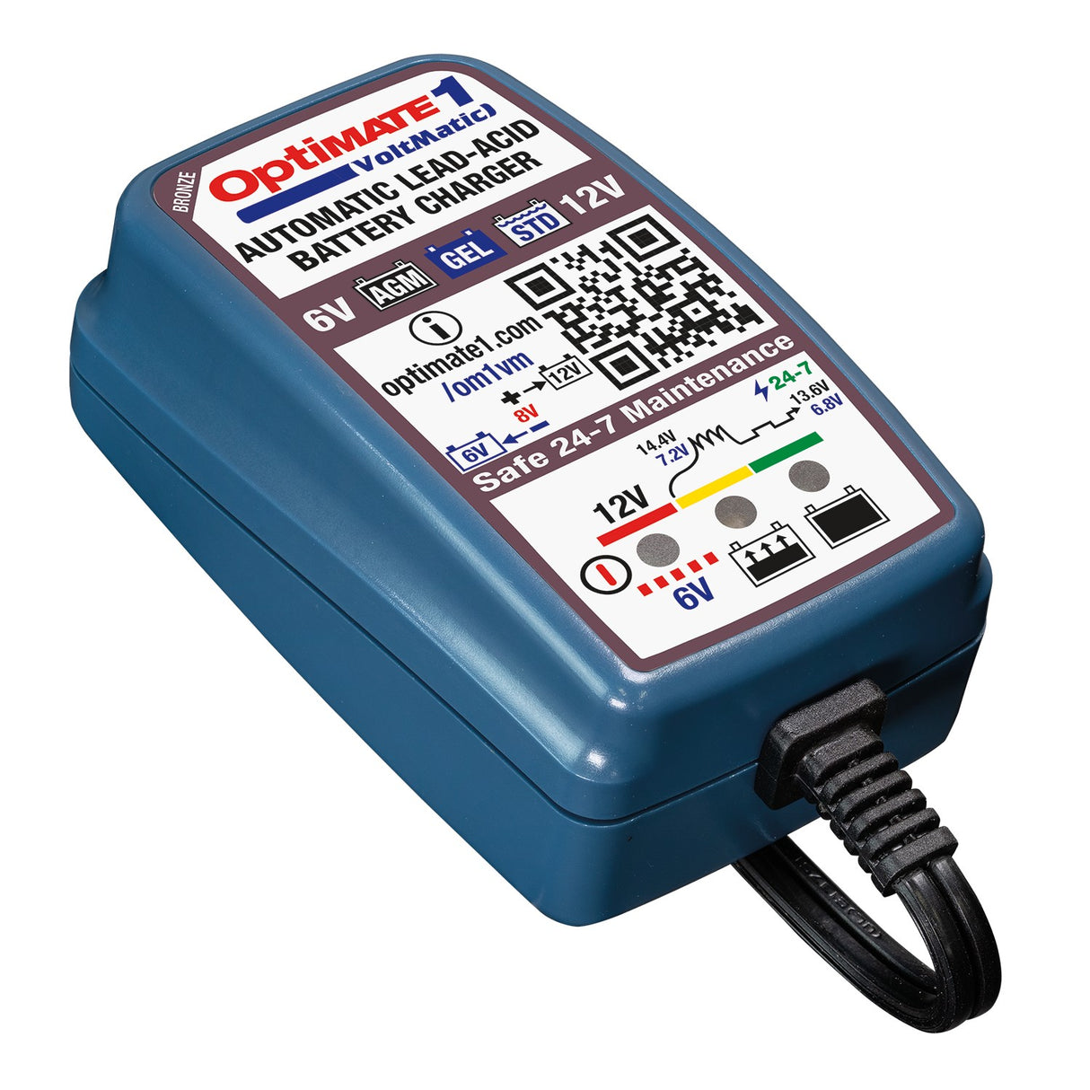 CHARGEUR OPTIMATE 1 GLOBAL VOLTMATIC 6V-12V 0.6A 2-28AH / ROTM400A