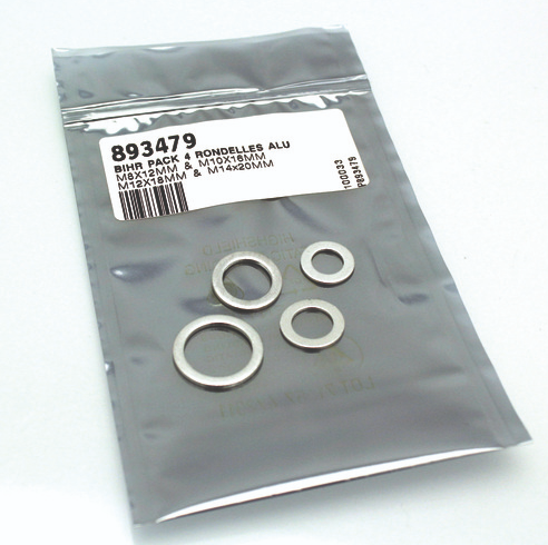 ASSORTIMENT DE 4 RONDELLES ALU JOINT DE VIDANGE Ø8MM-Ø10MM-Ø12MM-Ø14MM BIHR / RB893479