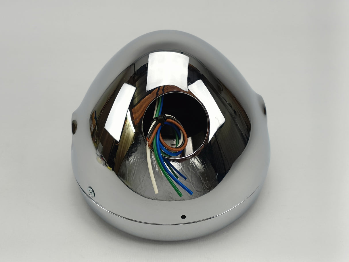 PHARE CHROMÉ UNIVERSEL HOMOLOGUÉ DIAMÈTRE 180MM MEDLEY CHAFT / IN841