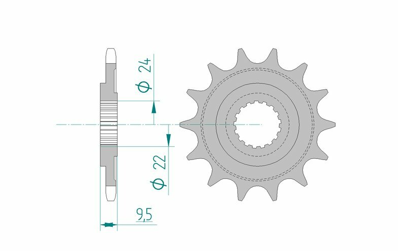 PIGNON SORTIE DE BOÎTE AFAM 520 13 DENTS HONDA CR250R-CR500R-CRF250R-CRF250RWE-CRF250RX-CRF450R-CRF450RWE-CRF450RX-CRF450X / RA20311-13
