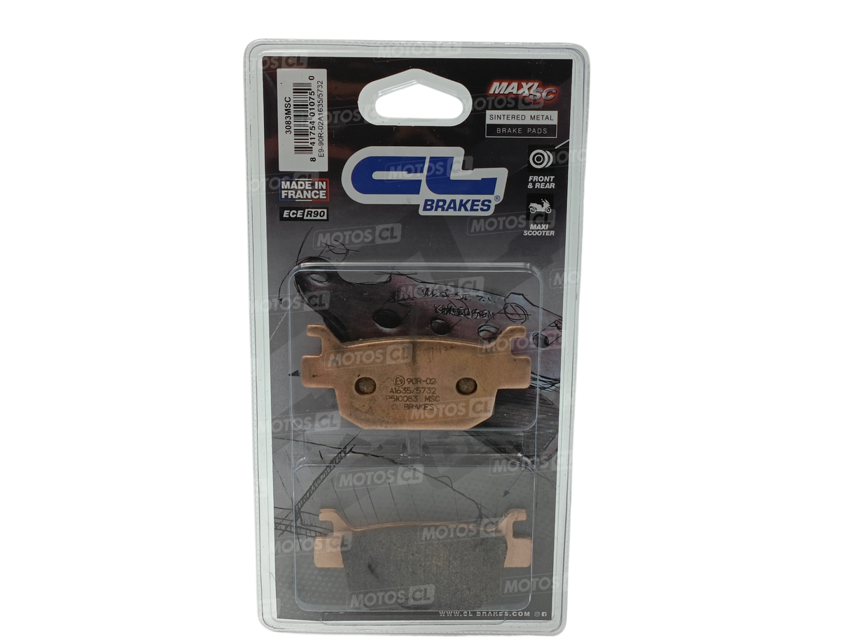 PLAQUETTES DE FREIN ARRIÈRE CL BRAKES MÉTAL FRITTÉ MAXI SCOOTER HONDA-PEUGEOT ET BENELLI TRK502 / RC3083MSC