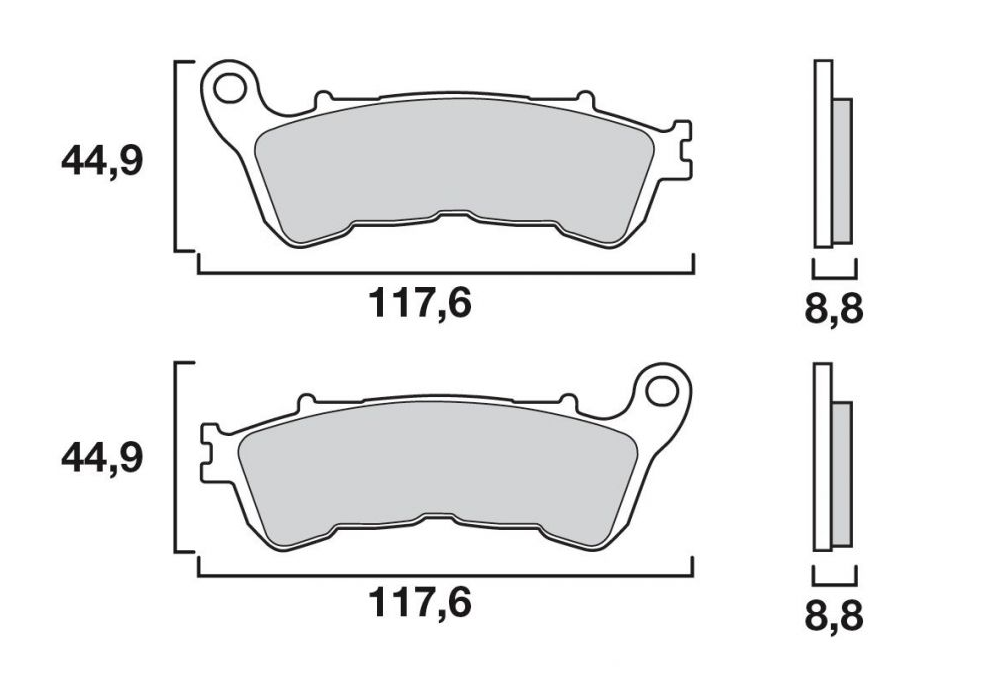 PLAQUETTES DE FREIN AVANT BREMBO ROUTE SA MÉTAL FRITTÉ HONDA SUZUKI / 07BB57SA