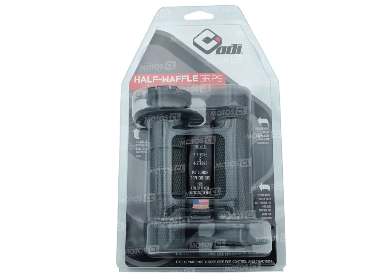 POIGNÉES ODI EMIG V2 LOCK-ON SEMI-GAUFRÉ MX LONGUEUR 125MM GRIS / ROH36HWH