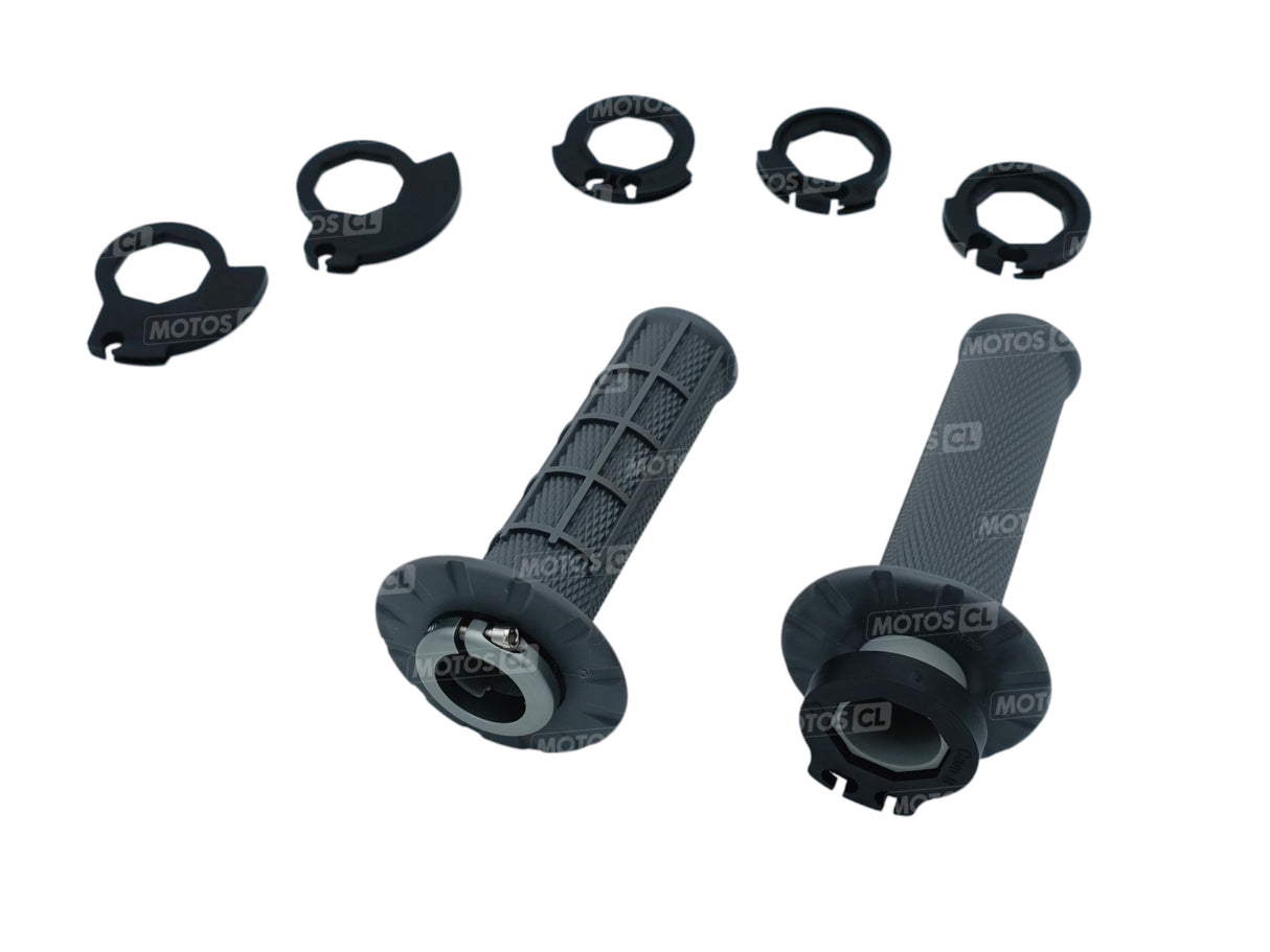 POIGNÉES ODI EMIG V2 LOCK-ON SEMI-GAUFRÉ MX LONGUEUR 125MM GRIS / ROH36HWH