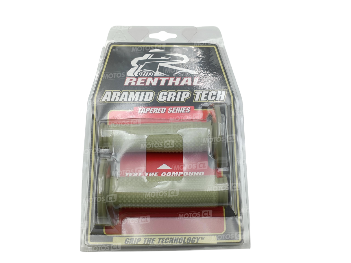 POIGNEES RENTHAL DUAL KEVLAR MX SEMI GAUFFRÉES DIAMETRE 22MM LONGUEUR 120MM / RRG166