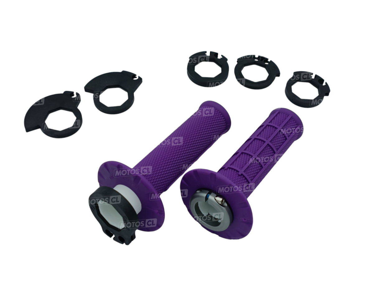 POIGNÉES ODI EMIG V2 LOCK-ON SEMI-GAUFRÉ MX LONGUEUR 125MM VIOLET / ROH36HWPR