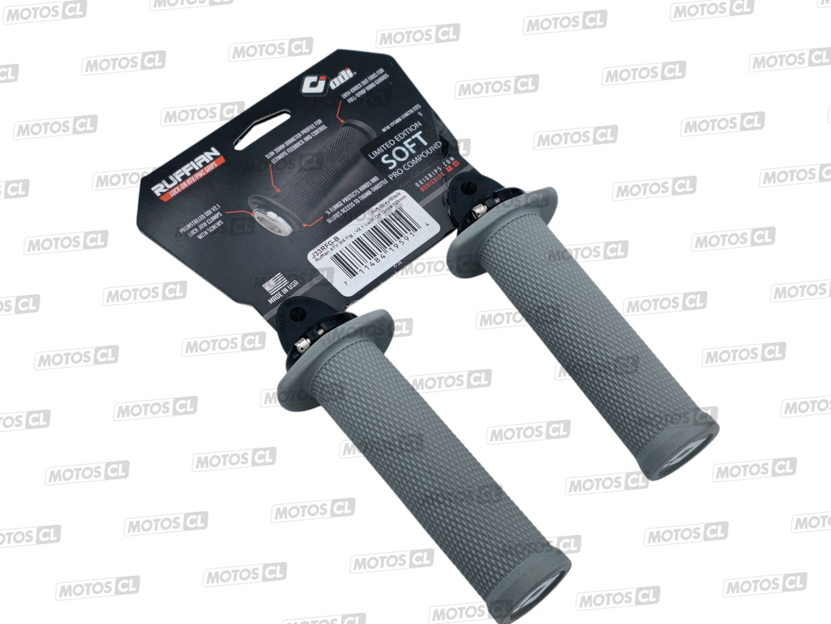 POIGNÉES ODI RUFFIAN 2.1 LOCK-ON DIAMETRE 22MM LONGUEUR 125MM GRISE POUR QUAD-JETSKI-VÉLO-TROTINETTE / ROJ33RFG-B