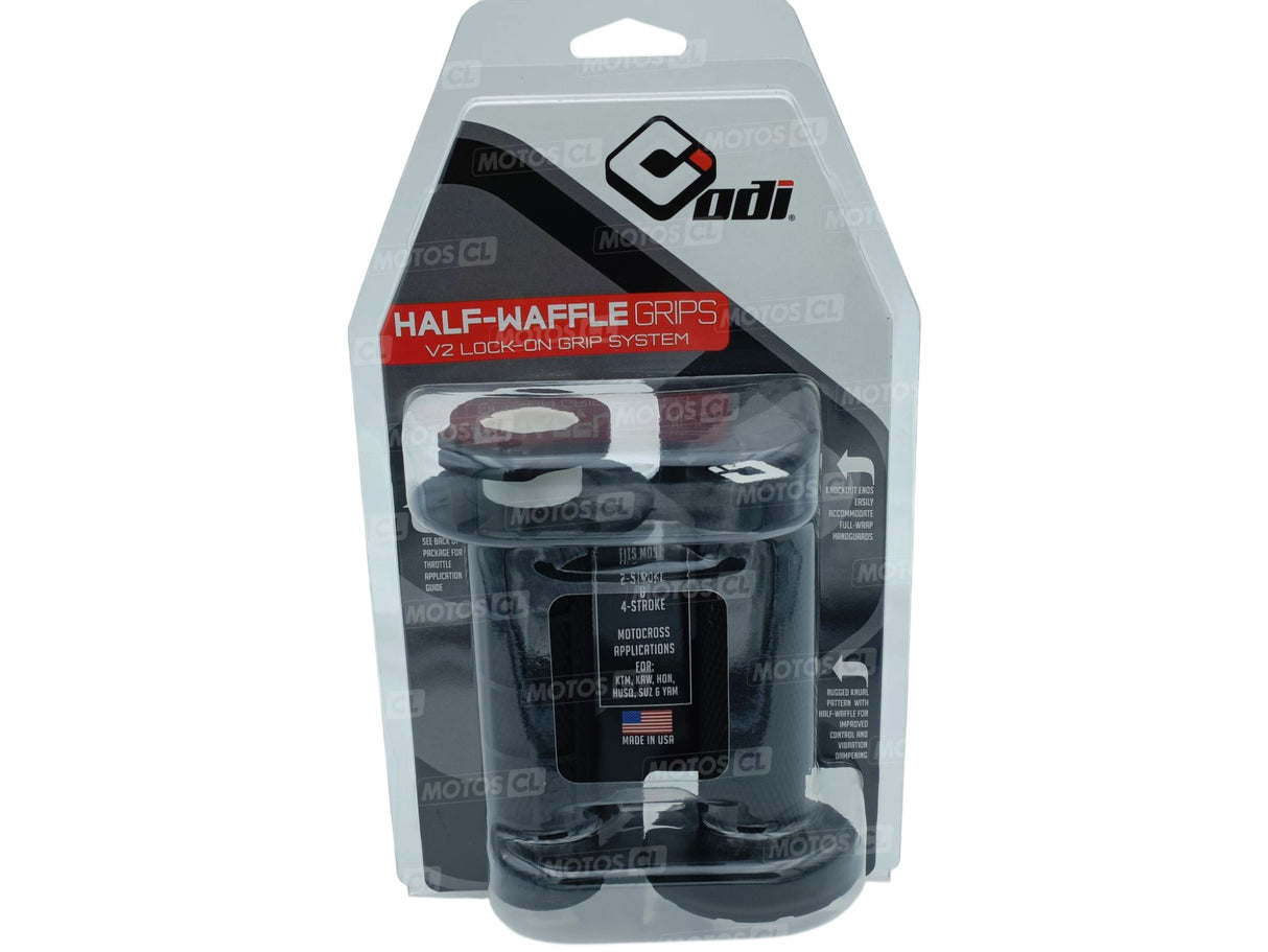 POIGNÉES ODI EMIG V2 LOCK-ON SEMI-GAUFRÉ MX LONGUEUR 125MM NOIR / ROH36HWB