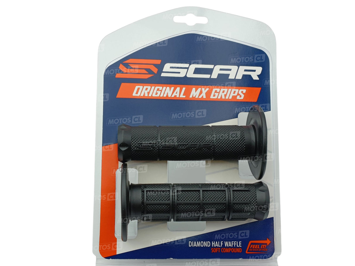 POIGNEES SCAR ORIGINAL MX SEMI GAUFFRÉES DIAMETRE 22MM LONGUEUR 120MM NOIR / RSGOSBLK