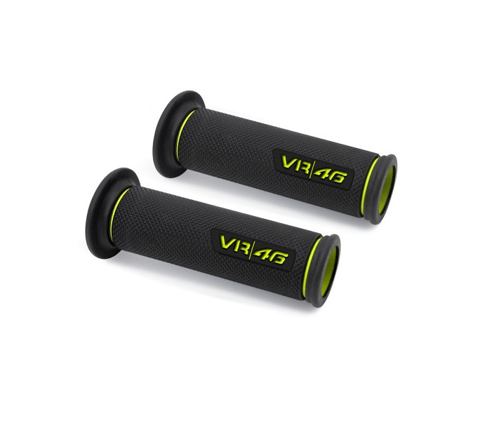POIGNEES VR46 RACING GRIP DIAMETRE 22MM LONGUEUR 120MM NOIR-JAUNE FLUO BARRACUDA / RBN1026-B-VR46