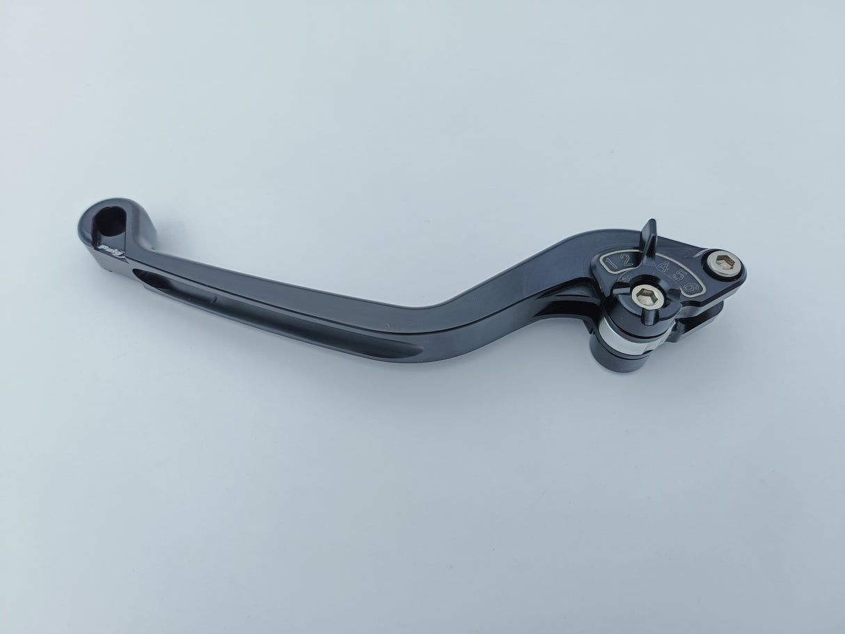 LEVIER D'EMBRAYAGE PUIG 2.0 EN ALUMINIUM TAILLÉ MASSE LONG NOIR-NOIR MONTE SUR ADAPTATEUR PUIG / RP260NN