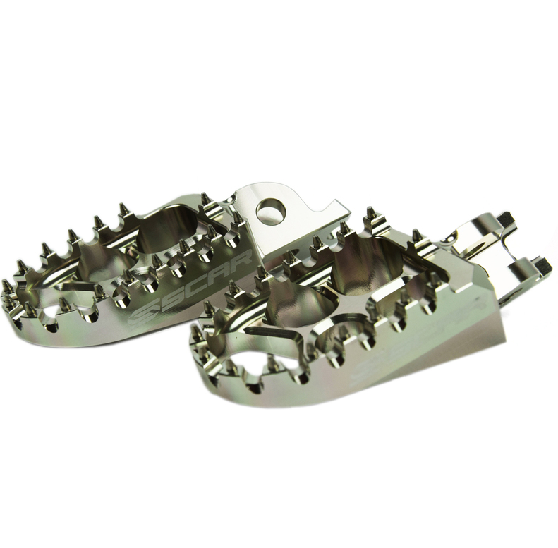 KIT AXES DE REPOSE-PIEDS SCAR CR125-CR250-CRF125R-CRF250R-CRF250RWE-CRF250RX-CRF250X-CRF450R-CRF450RWE-CRF450RX-CRF450X -CRF1000F AFRICATWIN-CRF1100F AFRICATWIN + ADVENTURE SPORTS + DCT HONDA ET KXF250-KXF450 KAWASAKI / RSSFP200