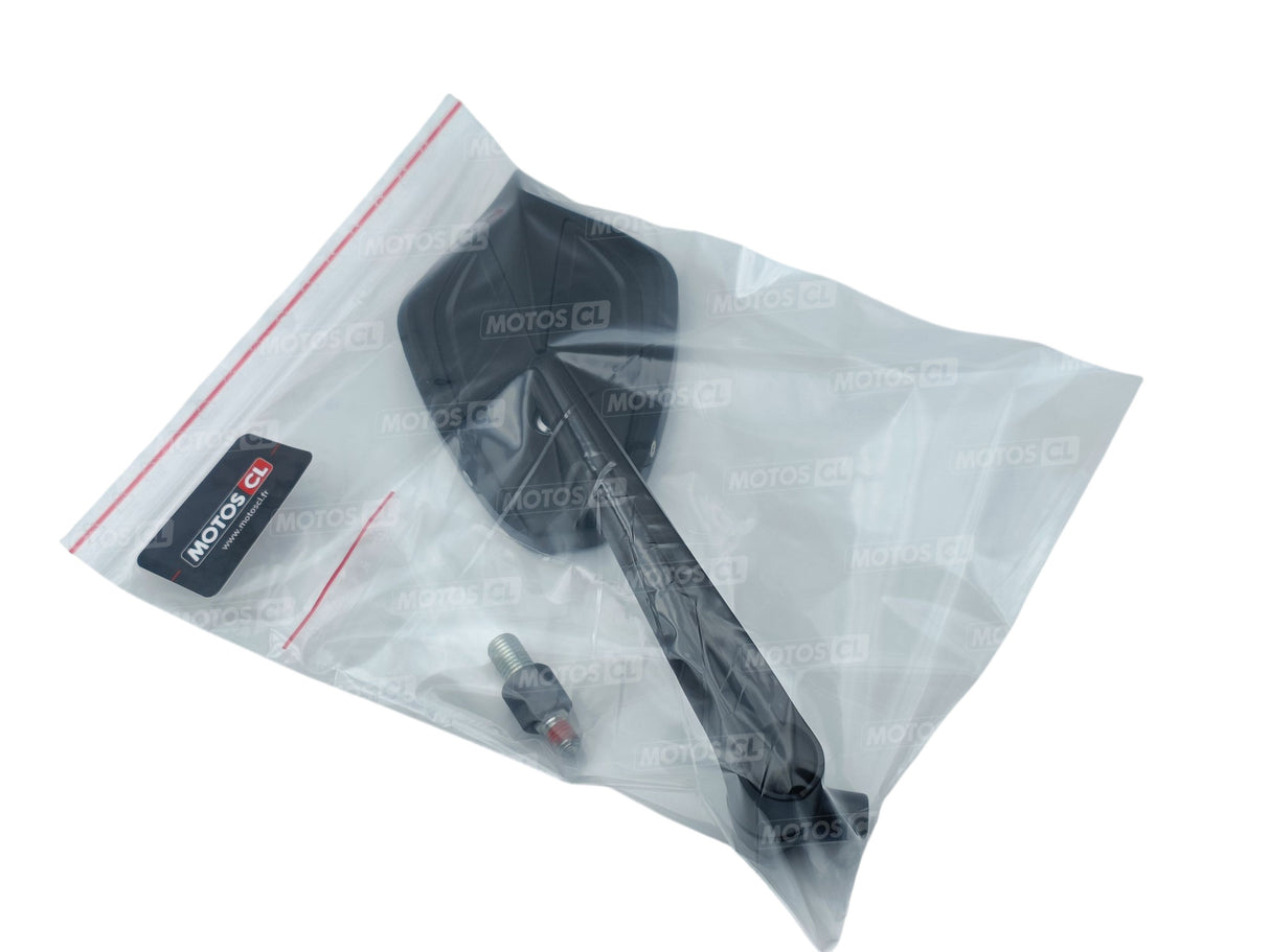 RÉTROVISEUR CHAFT KICKING ALU ET PLASTIQUE NOIR HOMOLOGUÉ RÉGLABLE ET RÉVERSIBLE Ø10MM / RCIN1042