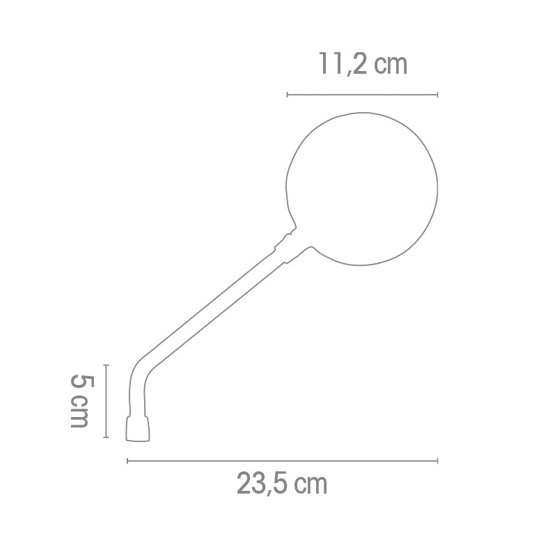 RÉTROVISEUR CHAFT RÉVERSIBLE ROND NOIR HOMOLOGUÉ Ø10MM / RCRE100