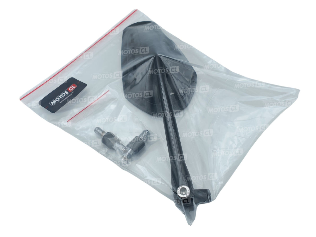 RÉTROVISEUR CHAFT DUTY NOIR HOMOLOGUÉ RÉGLABLE ET RÉVERSIBLE Ø10MM / RCIN111